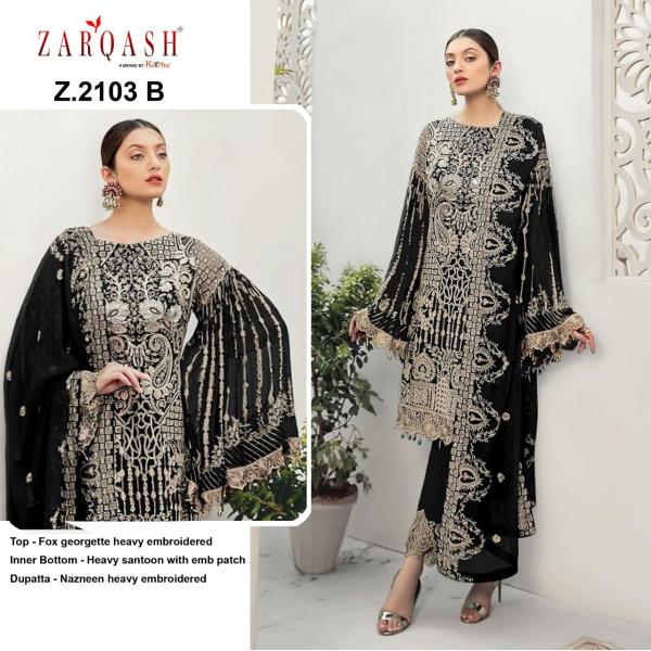 Zarqash Rangoon Designer Georgette Pakistani Salwar 